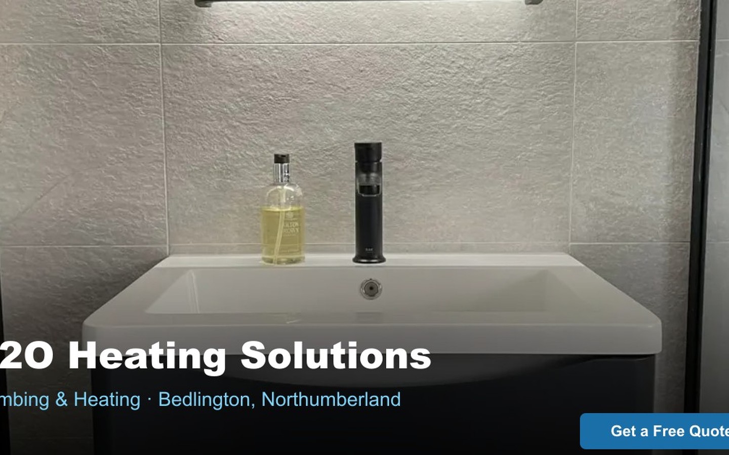 H2O Heating Solutions website - plumbing and heating engineers Bedlington Northumberland