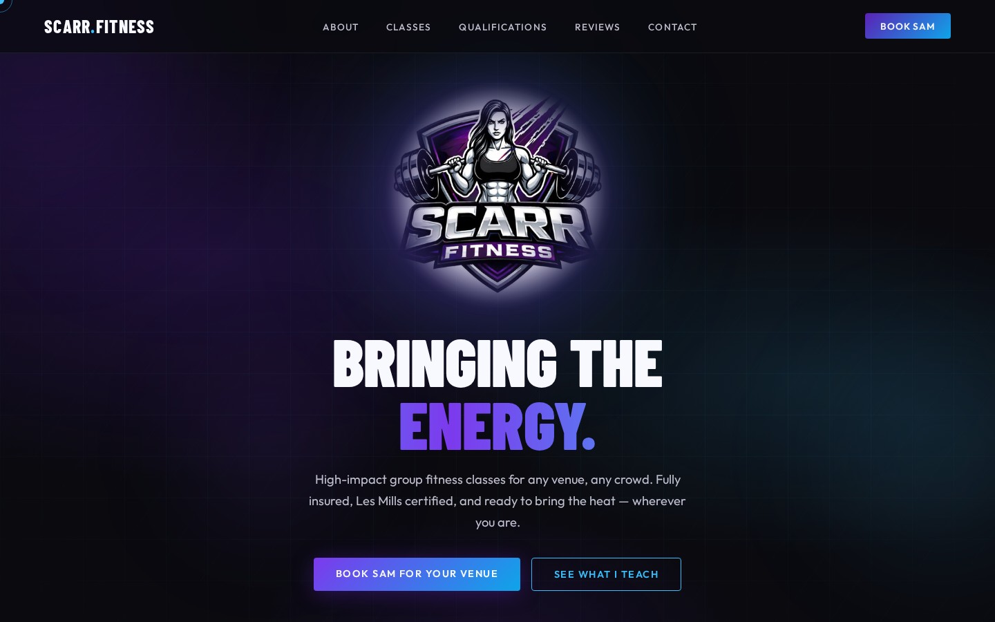 Sam Scarr Fitness website - health and fitness instructor Northumberland